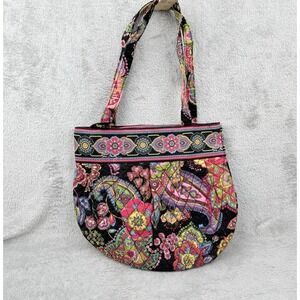 Vera Bradley Morgan Pleated Shoulder Bag Symphony in Hue Multicolor Purse Zipper